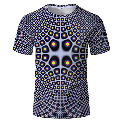 

Men's Holiday Club Street chic / Punk & Gothic T-shirt - Geometric / Color Block / 3D Print Light Blue