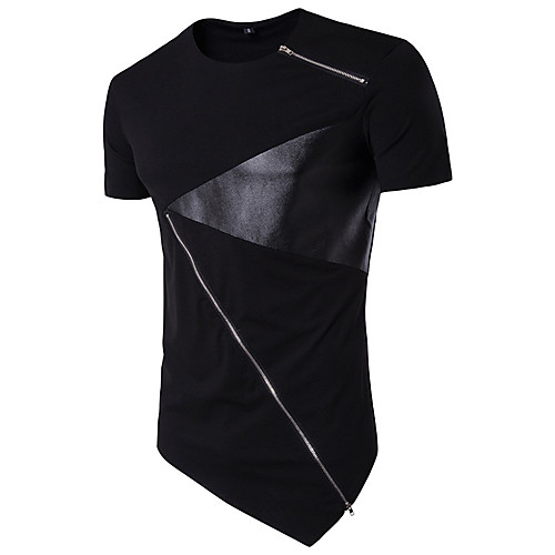 

Stay Cation Men's Daily Basic T-shirt - Color Block Black
