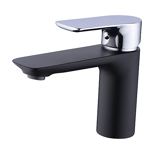 

Bathroom Sink Faucet - Standard Chrome / Painted Finishes Centerset Single Handle One HoleBath Taps / Brass