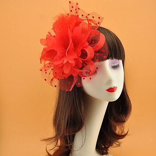 

Net Fascinators with Feather 1 Piece Special Occasion Headpiece