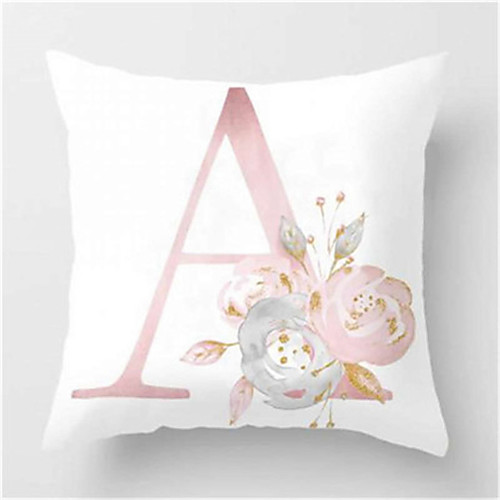 

1 pcs Polyester Pillow Cover Nordic Throw Pillow Ins Light Luxury Letter Sofa Cushion Living Room Domestic Backrest Cover Modern and Simple Car Cushion