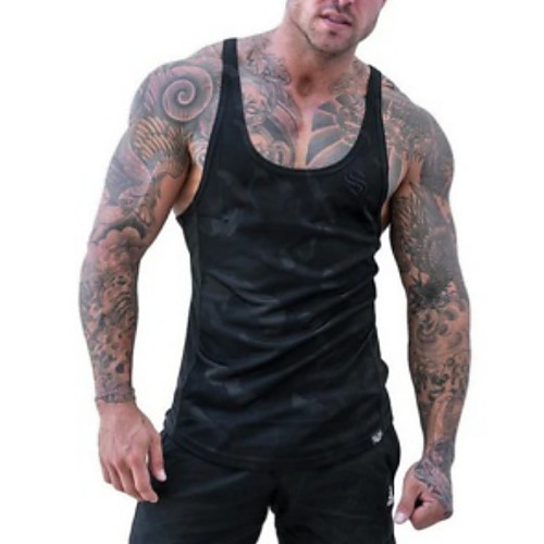 

Men's Daily Sports Gym Active Slim Tank Top - Camo / Camouflage Print Round Neck Purple / Summer / Sleeveless