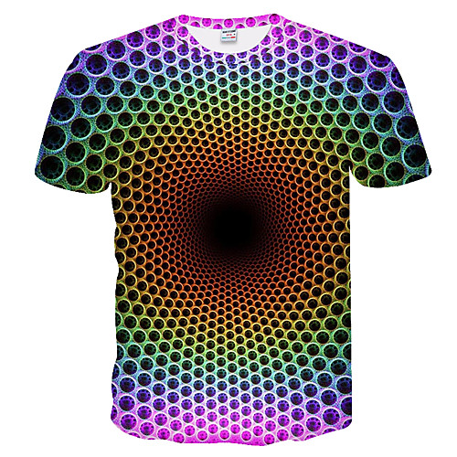 

Men's Daily Weekend Basic T-shirt - Color Block / 3D Purple