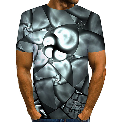 

Men's Daily Weekend T-shirt - Geometric / 3D / Abstract Print Black