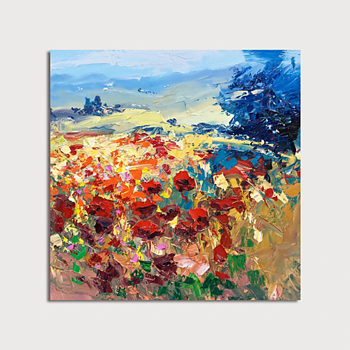 

Oil Painting Hand Painted - Landscape Floral / Botanical Modern Stretched Canvas