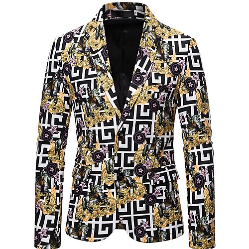 

Men's Blazer Notch Lapel Polyester Yellow