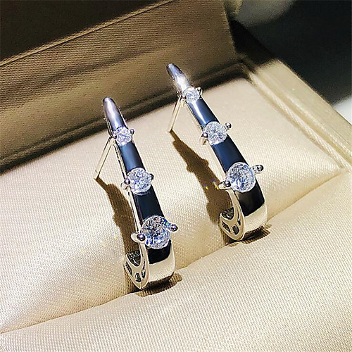 

Women's Earrings Geometrical Holiday Stylish Earrings Jewelry Silver For Holiday Daily Wear 2 Piece