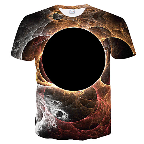 

Men's Daily Weekend Basic T-shirt - Color Block / 3D Black