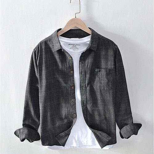 

Men's Daily Plus Size Linen Shirt - Floral Black / Long Sleeve