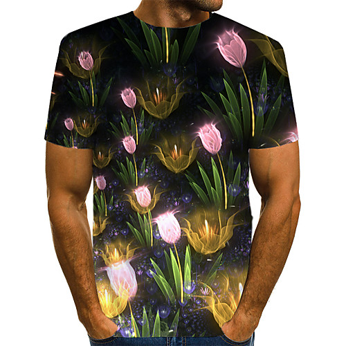 

Men's Daily Weekend T-shirt - Geometric / 3D / Abstract Print Black