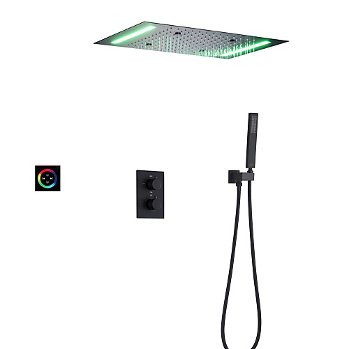 

Shower Faucet Set - Handshower Included LED Rain Shower Contemporary Painted Finishes Wall Mounted Ceramic Valve Bath Shower Mixer Taps