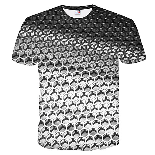 

Men's Daily Weekend Basic T-shirt - Color Block / 3D White