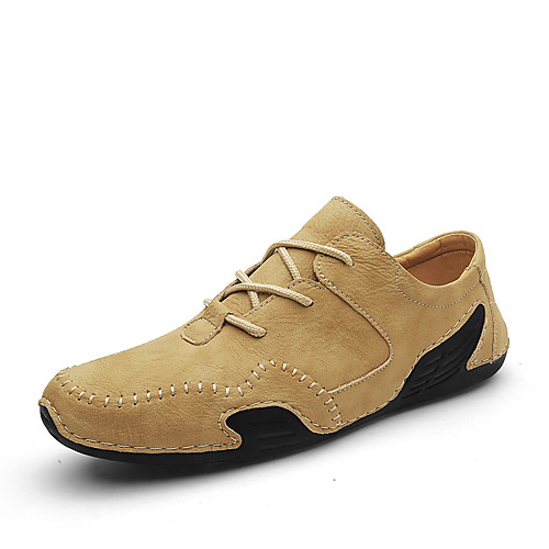 

Men's Moccasin Rubber Summer / Spring & Summer Casual / British Sneakers Walking Shoes Breathable Black / Brown / Khaki