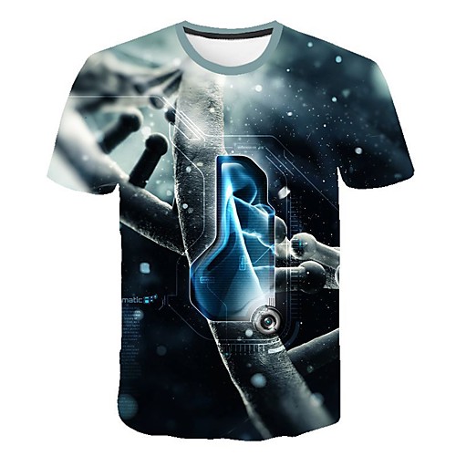 

Men's Daily T-shirt - 3D Print Navy Blue