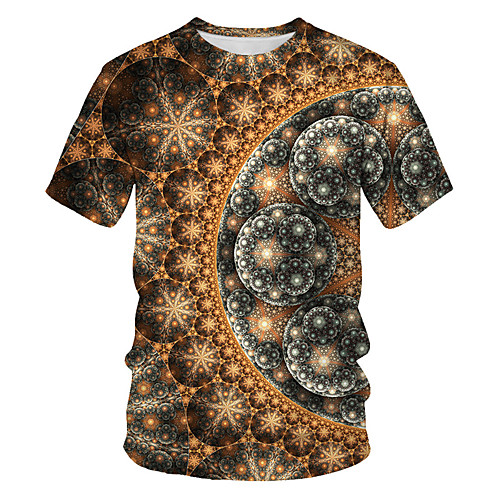

Men's Daily Sports Basic / Street chic T-shirt - Geometric / Color Block / 3D Print Rainbow