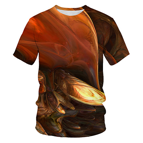 

Men's Daily Sports Basic / Street chic T-shirt - Geometric / Color Block / 3D Print Rainbow