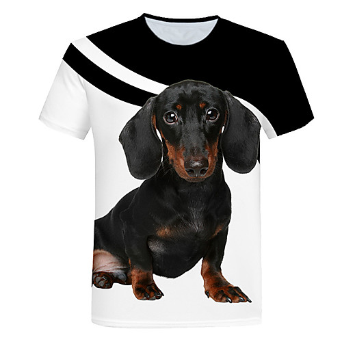 

Men's Daily Going out Basic / Street chic T-shirt - Geometric Print White