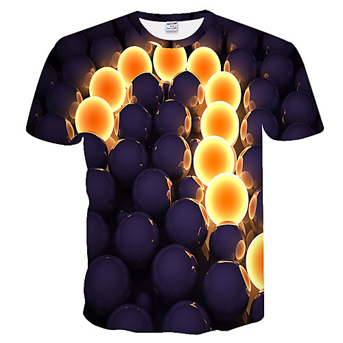 

Men's Daily Weekend Basic T-shirt - Color Block / 3D Black