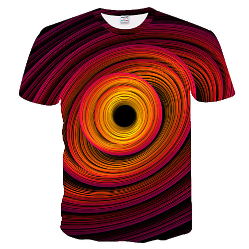 

Men's Daily Weekend Basic T-shirt - Color Block / 3D Brown