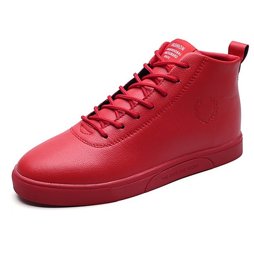 

Men's Comfort Shoes PU Fall & Winter Sneakers Black / White / Red