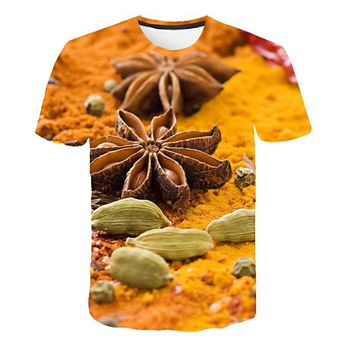 

Men's Daily Going out Basic / Street chic T-shirt - Geometric Print Yellow