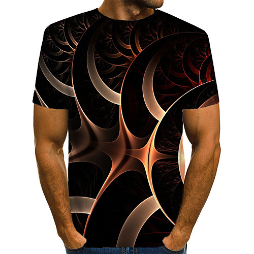 

Men's Daily Weekend T-shirt - Geometric / 3D / Abstract Print Black