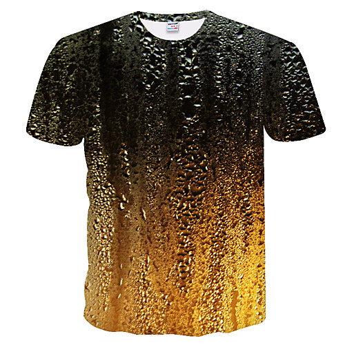 

Men's Daily Weekend Basic T-shirt - Color Block / 3D Brown