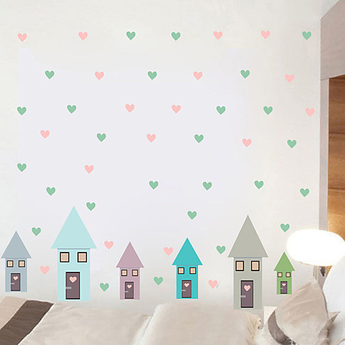 

Decorative Wall Stickers - Plane Wall Stickers Houses / Hearts Nursery / Kids Room