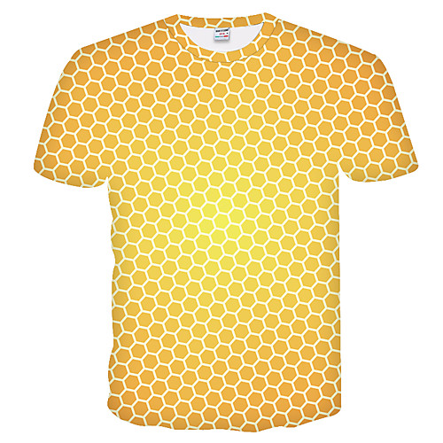 

Men's Daily Weekend Basic T-shirt - Color Block / 3D Gold