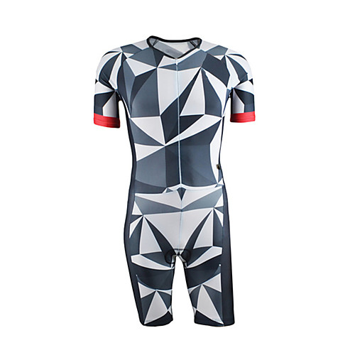 

21Grams Men's Short Sleeve Triathlon Tri Suit Blue / White Bike Clothing Suit UV Resistant Breathable Quick Dry Sweat-wicking Sports Graphic Mountain Bike MTB Road Bike Cycling Clothing Apparel