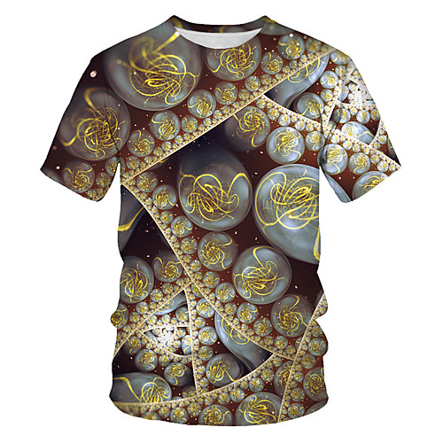 

Men's Daily Sports Basic / Street chic T-shirt - Geometric / Color Block / 3D Print Rainbow