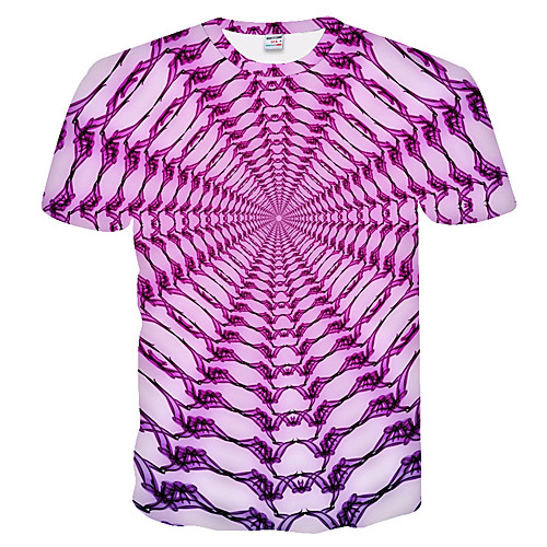 

Men's Daily Weekend Basic T-shirt - Color Block / 3D Purple