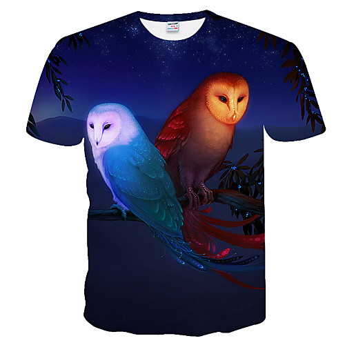 

Men's Daily Weekend Basic T-shirt - Color Block / 3D Blue
