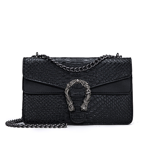

Women's Chain PU Crossbody Bag Solid Color Black / White / Blushing Pink