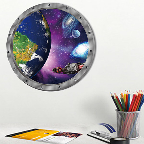 

Space Planet Wall Sticker Cartoon Earth Kids Room Bedroom Nursery Mural Decals PVC Removable Decorative Post / Toilet Seat Wall Sticker Art Bathroom Decals Decor