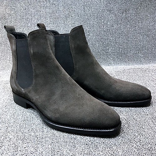 

Men's Comfort Shoes Suede Fall & Winter Boots Mid-Calf Boots Black / Yellow / Gray