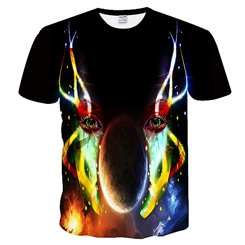 

Men's Daily Weekend Basic T-shirt - Color Block / 3D Black
