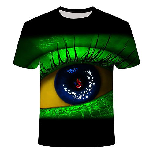 

Men's Daily Basic T-shirt - Eye Print Green