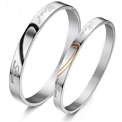 

Couple's Bracelet Bangles Classic Love Stylish Titanium Steel Bracelet Jewelry Gold / Silver For Gift Daily Wear