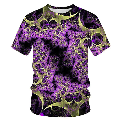 

Men's Daily Sports Basic / Street chic T-shirt - Geometric / Color Block / 3D Print Rainbow