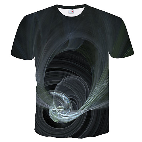 

Men's Daily Weekend Basic T-shirt - Color Block / 3D Black