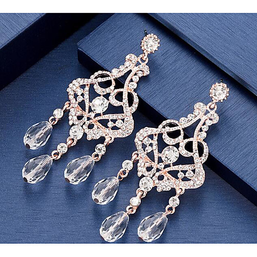 

Women's Drop Earrings Pear Cut Wedding Elegant Earrings Jewelry Champagne / White For Birthday Party Party & Evening 1 Pair