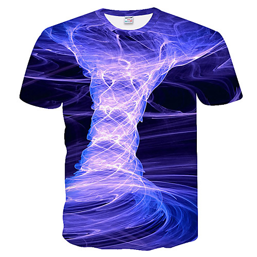 

Men's Daily Weekend Basic T-shirt - Color Block / 3D Purple