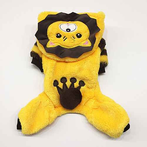 

Dog Jumpsuit Lion Winter Dog Clothes Yellow Costume Plush Fabric Cartoon Casual / Daily XXS XS S M L