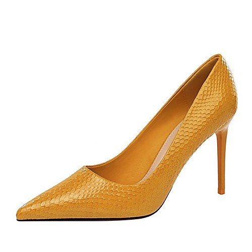 

Women's Heels Stiletto Heel Pointed Toe PU Winter Black / Nude / Yellow