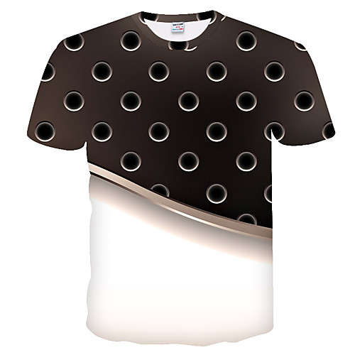 

Men's Daily Weekend Basic T-shirt - Color Block / 3D Black