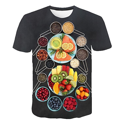 

Men's Daily Going out Basic / Street chic T-shirt - Geometric Print Black