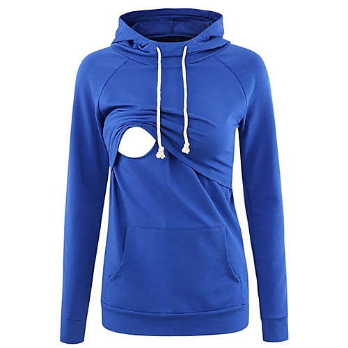 

Women's Casual Hoodie - Solid Colored Black S