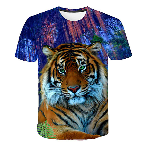 

Men's Daily Going out Basic / Street chic T-shirt - Geometric Print Blue