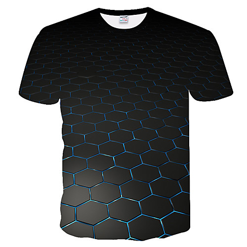 

Men's Daily Weekend Basic T-shirt - Color Block / 3D Black